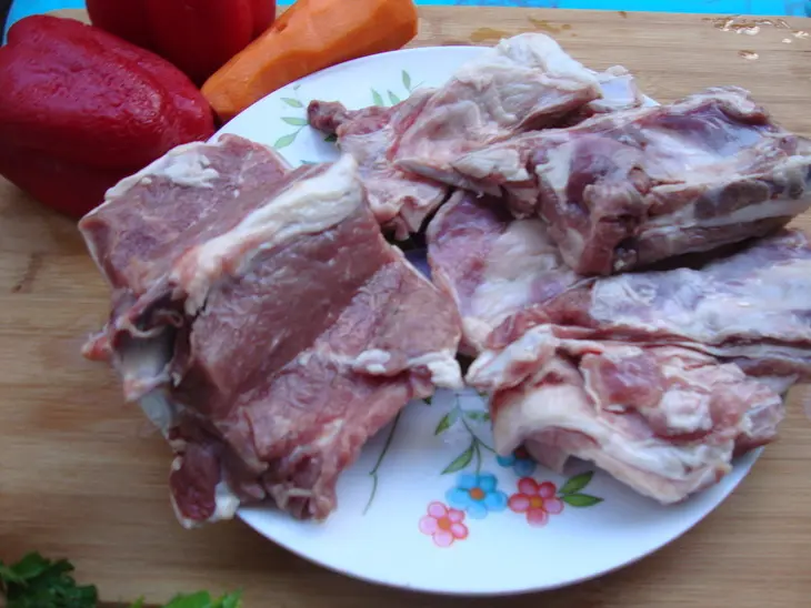 Давляма с бараньими ребрышками: шаг 1