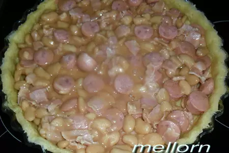 Сырный пирог с фасолью и беконом: шаг 6