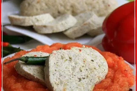 Куриная колбаса на пару с пикантным яблочным соусом: шаг 7