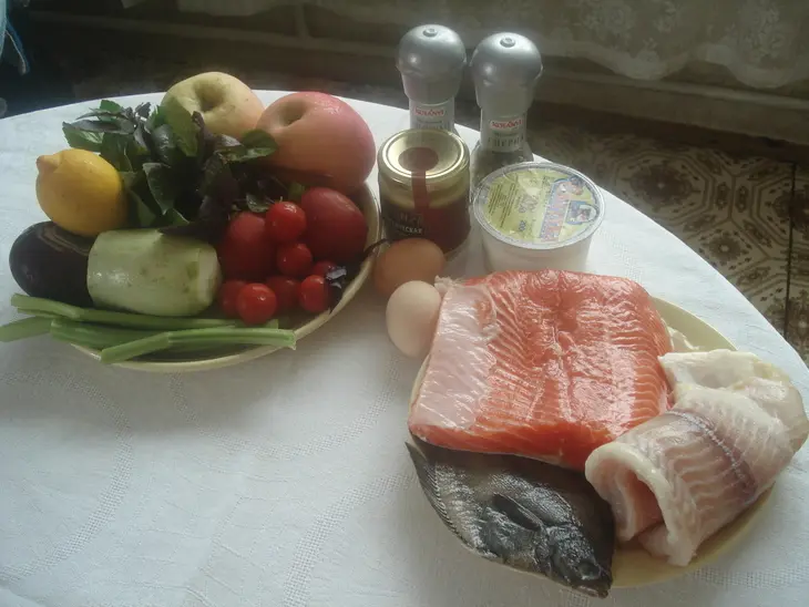 Рыбное трио с яблочно-горчичным соусом: шаг 1
