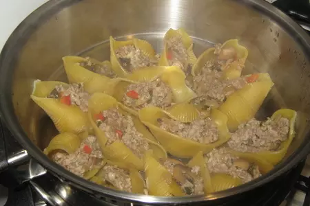 Фаршерованные конкильони: шаг 13