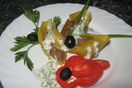 Фаршерованные конкильони: шаг 15
