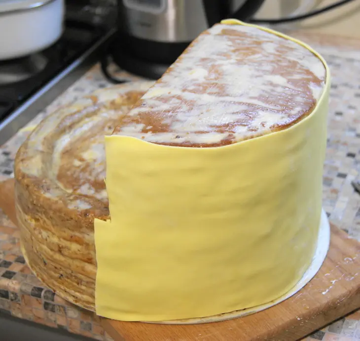 Торт цирк с медовыми коржами и сметанно-маслянным кремом с карамелизированными изюмом и черносливом: шаг 19