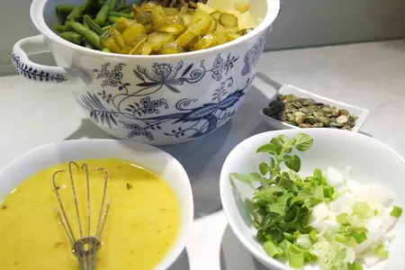 Картофельный салат с лесными грибами и стручковой фасолью: шаг 3