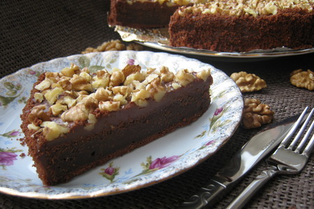 Шоколадный торт - пирог  ( sour cream and nut slice): шаг 11