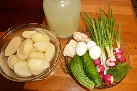 Окрошка с жаренной картошкой по тамбовски: шаг 1