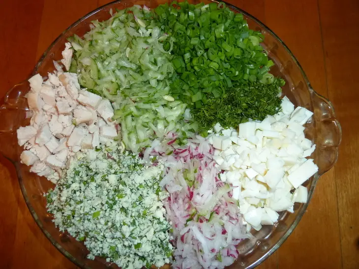 Окрошка с жаренной картошкой по тамбовски: шаг 2