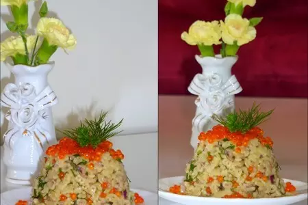Макаронный салат с красной икрой: шаг 2