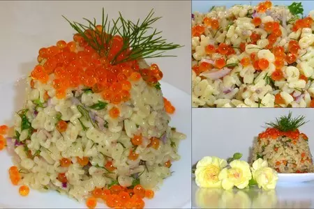 Макаронный салат с красной икрой: шаг 3