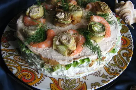 Торт кабачковый,закусочный.(дуэль): шаг 9