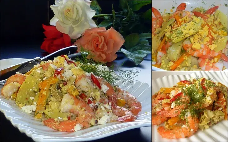 Салат с креветками и артишоками: шаг 1