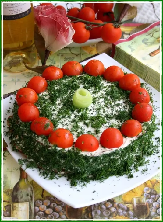 Тортик из цукини со сливочно-творожным  ореховым кремом и кремом из камамбера и руколы: шаг 3