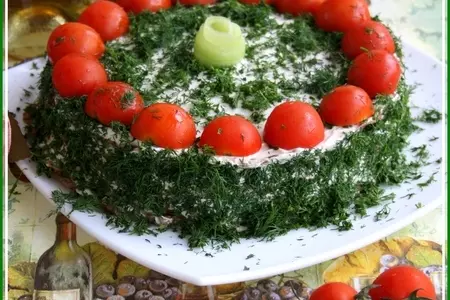 Тортик из цукини со сливочно-творожным  ореховым кремом и кремом из камамбера и руколы: шаг 5