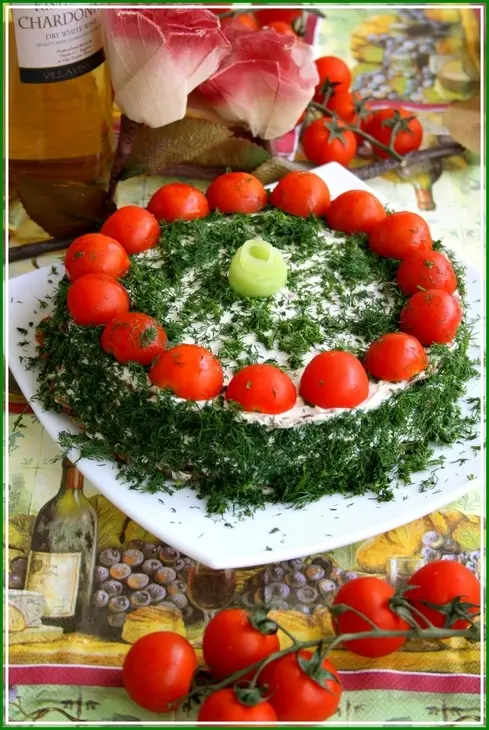 Тортик из цукини со сливочно-творожным  ореховым кремом и кремом из камамбера и руколы: шаг 6