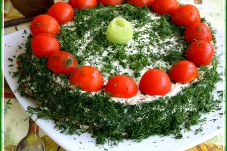 Тортик из цукини со сливочно-творожным  ореховым кремом и кремом из камамбера и руколы: шаг 6