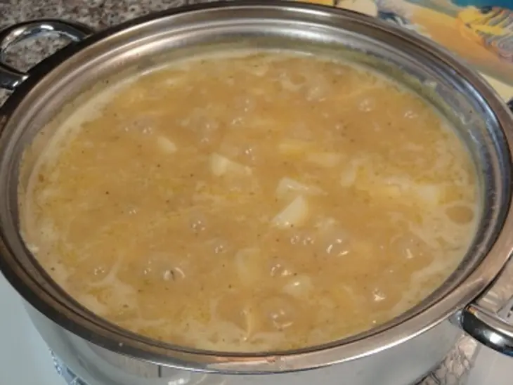 Кремовый суп с устрицами,снежным крабом и вином: шаг 7