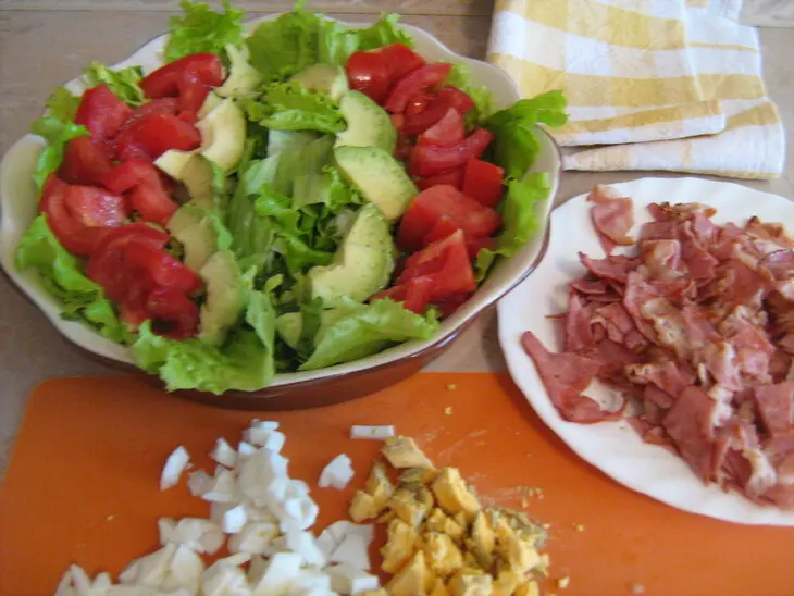 Салат кобба // cobb salad: шаг 3