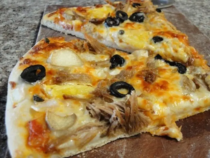 Гавайская пицца с мясом кабана, ананасом и грибами: шаг 9