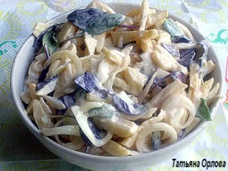 Легкий салат к мясу: шаг 6