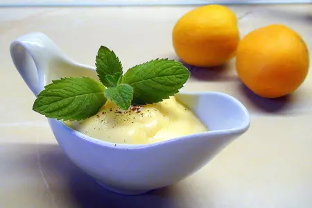 Фруктовый суп-пюре с заварным соусом и рисом.: шаг 13