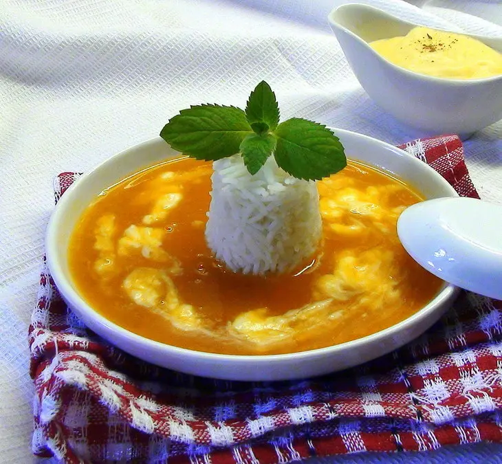 Фруктовый суп-пюре с заварным соусом и рисом.: шаг 14