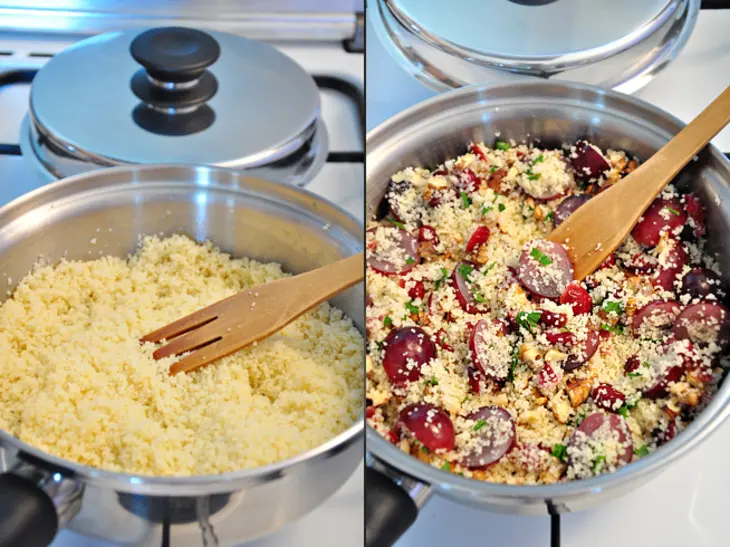 Кускус с виноградом, орехами и сушеной клюквой.: шаг 11