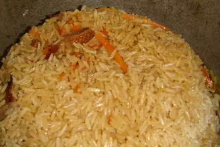 Плов с белыми грибами (постный): шаг 7