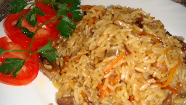 Плов с белыми грибами (постный): шаг 8