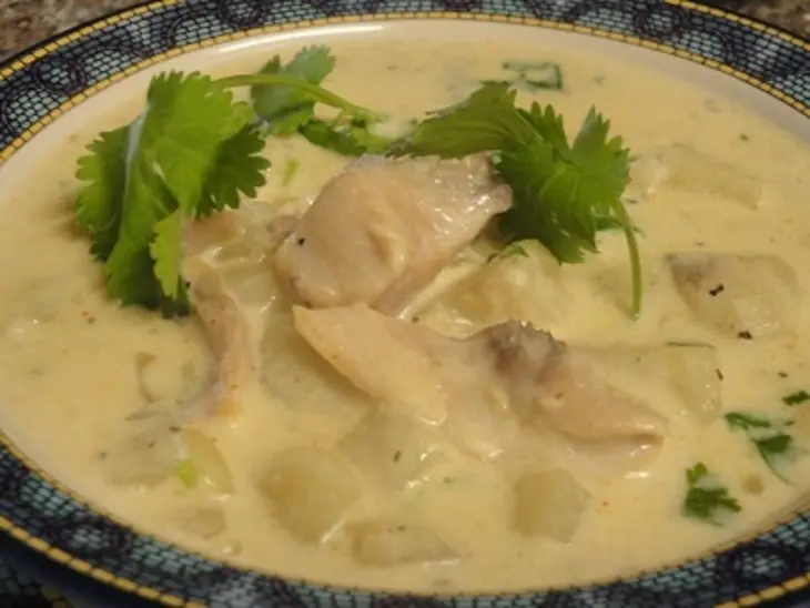 Кремовый суп с копчёной курицей и грибами: шаг 8