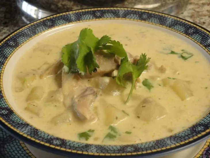Кремовый суп с копчёной курицей и грибами: шаг 9