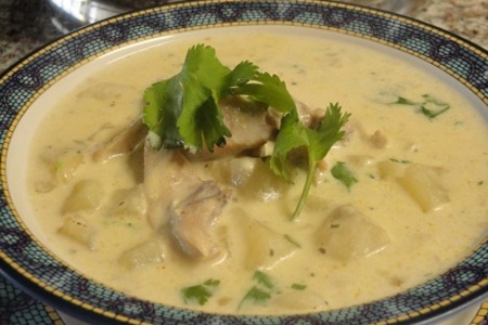 Кремовый суп с копчёной курицей и грибами: шаг 9