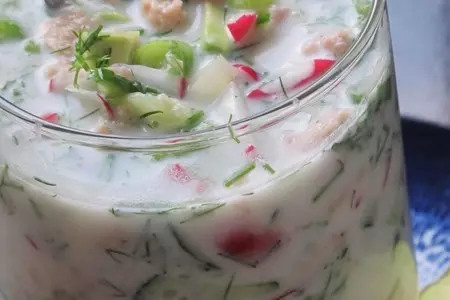 Окрошка на айране с  индюшкой: шаг 3