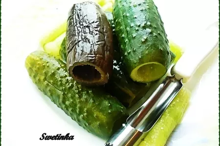 Огурцы и баклажаны малосольные фаршированные: шаг 10