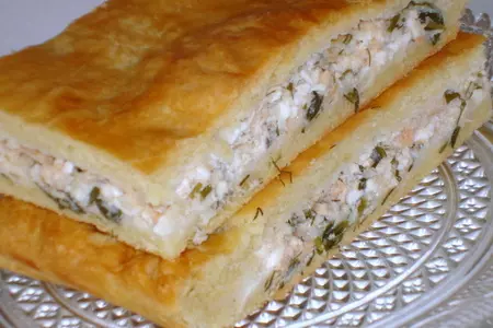 Пирог с рыбой и творогом: шаг 3