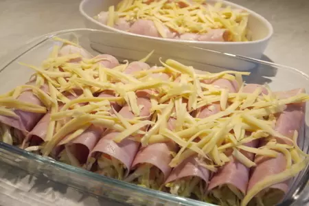 Ветчинные „каннеллони“ с начинкой из маринованной капусты: шаг 5