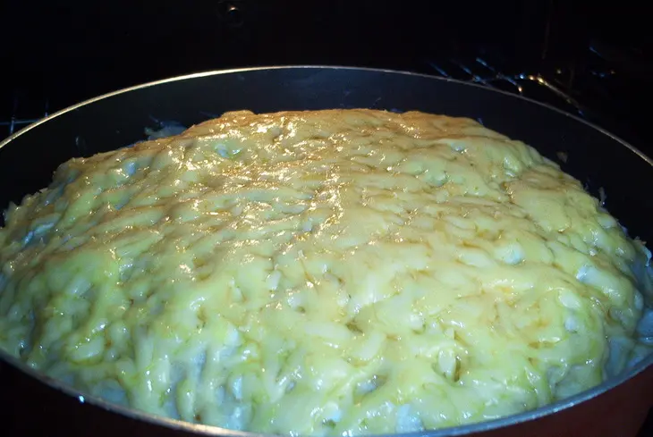 Блинчатый пирог с мясом и грибами: шаг 4