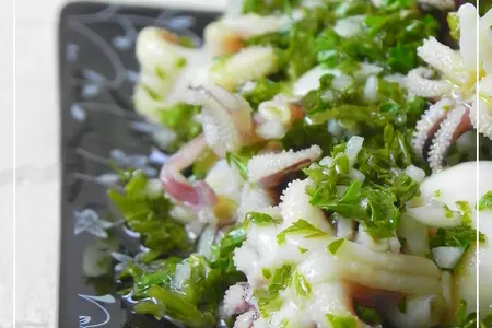 Salade de seiches à l'ail et au citron. салат из каракатиц с чесноком и лимоном: шаг 1