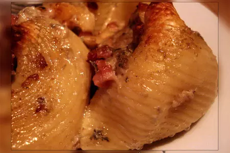 Фаршированные ракушки из пасты "lumaconi" в соусе "прощай, талия, и не возращайся!": шаг 16