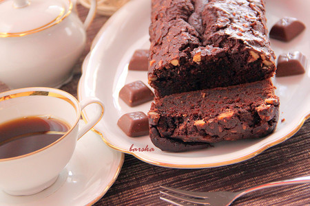 Шоколадно-кофейный кекс с орехами: шаг 7