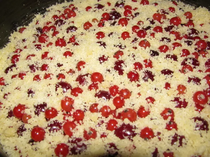 Открытый пирог с ягодками и штрейзелем: шаг 3