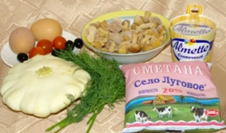 Закусочные патисонно-сырно-грибные пирожные: шаг 1
