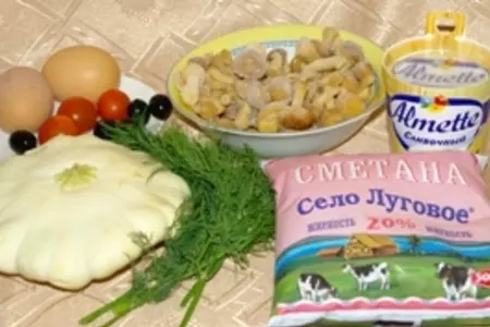 Закусочные патисонно-сырно-грибные пирожные: шаг 1