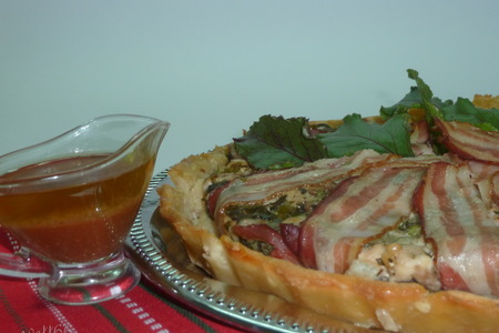 Пирог с куриным мясом, свекольными листьями и кедровыми орешками: шаг 14