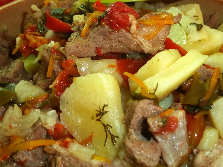 Нарханги или баранина с овощами: шаг 11