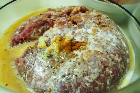Мясной хлебец с грибами и перцем.: шаг 2