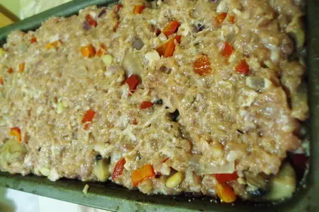Мясной хлебец с грибами и перцем.: шаг 5
