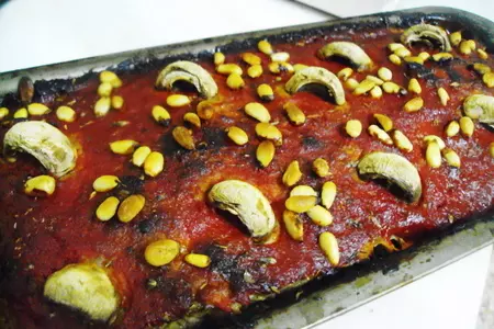Мясной хлебец с грибами и перцем.: шаг 8