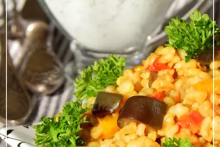Булгур с овощами и соусом из баклажан: шаг 5