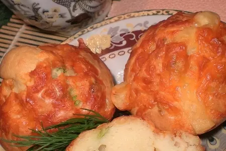 Сырные маффины с зеленым луком: шаг 1