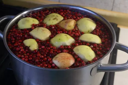Компот из брусники и яблок: шаг 2